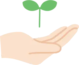 手で植物を守るイラスト